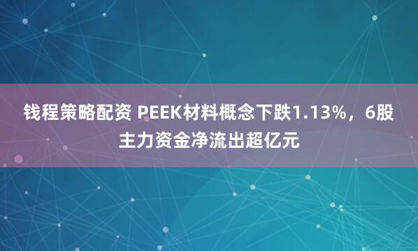钱程策略配资 PEEK材料概念下跌1.13%，6股主力资金净流出超亿元